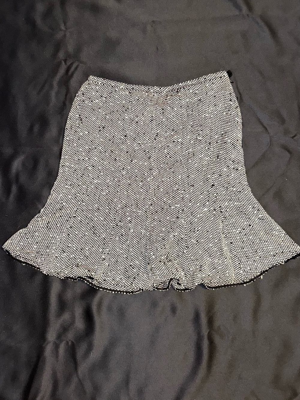 Giorgio Armani Collezioni Tweed Black and White Mini Fluted Skirt